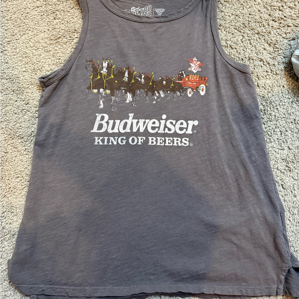 Budweiser Vintage Tank Top with Horse Graphic